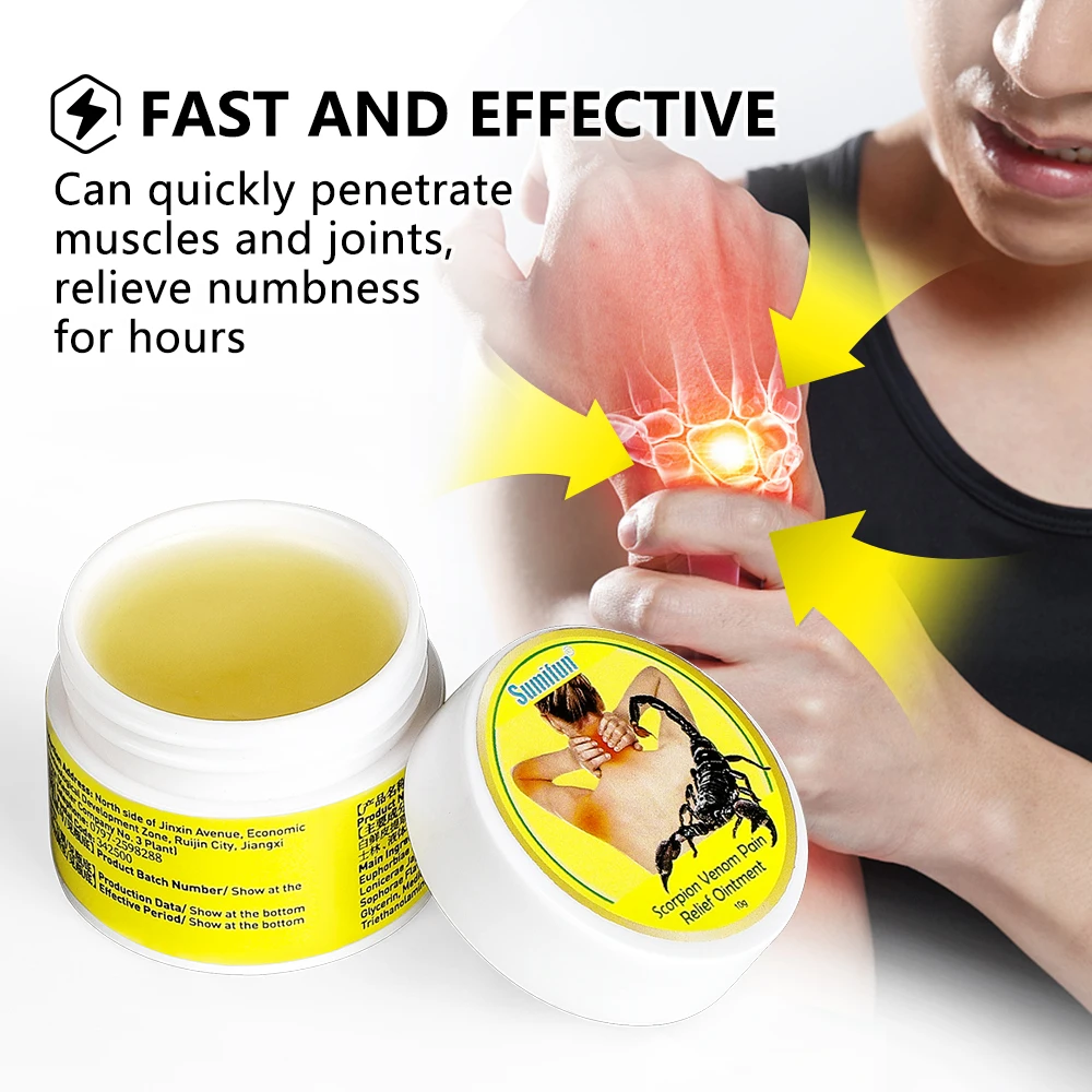 1/2Pcs Sumifun Scorpion Venom Analgesic Cream Arthritis Back Neck Pain Relief Ointment Rheumatism Muscle Joint Ache Care Plaster