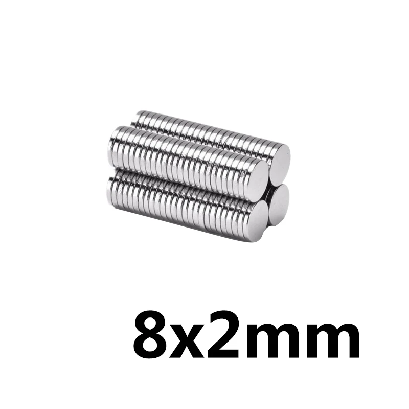 8x2 mm Neodymium Super Strong Magnet 8x2mm Permanent Round Magnet 8x2mm Powerful Magnetic Disc Magnet 8*2