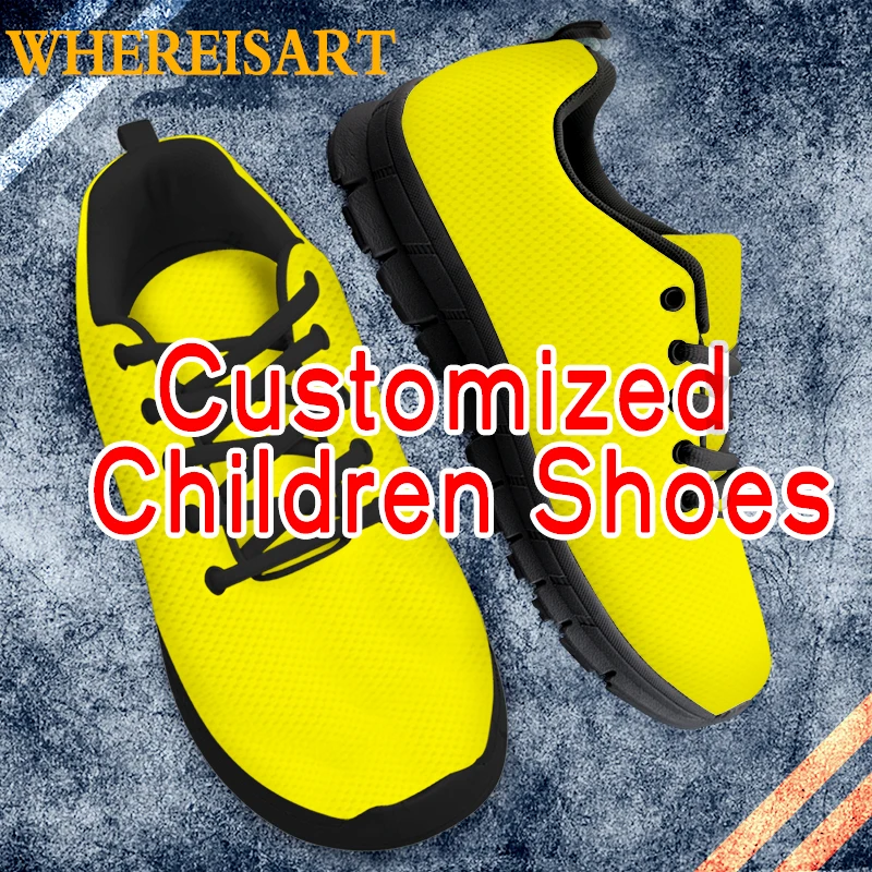 Customized Your Image Photo Image Pattern Boys Flats Shoes Fashion Brand Children Sneakers Footwear Dropshipping Wholesale