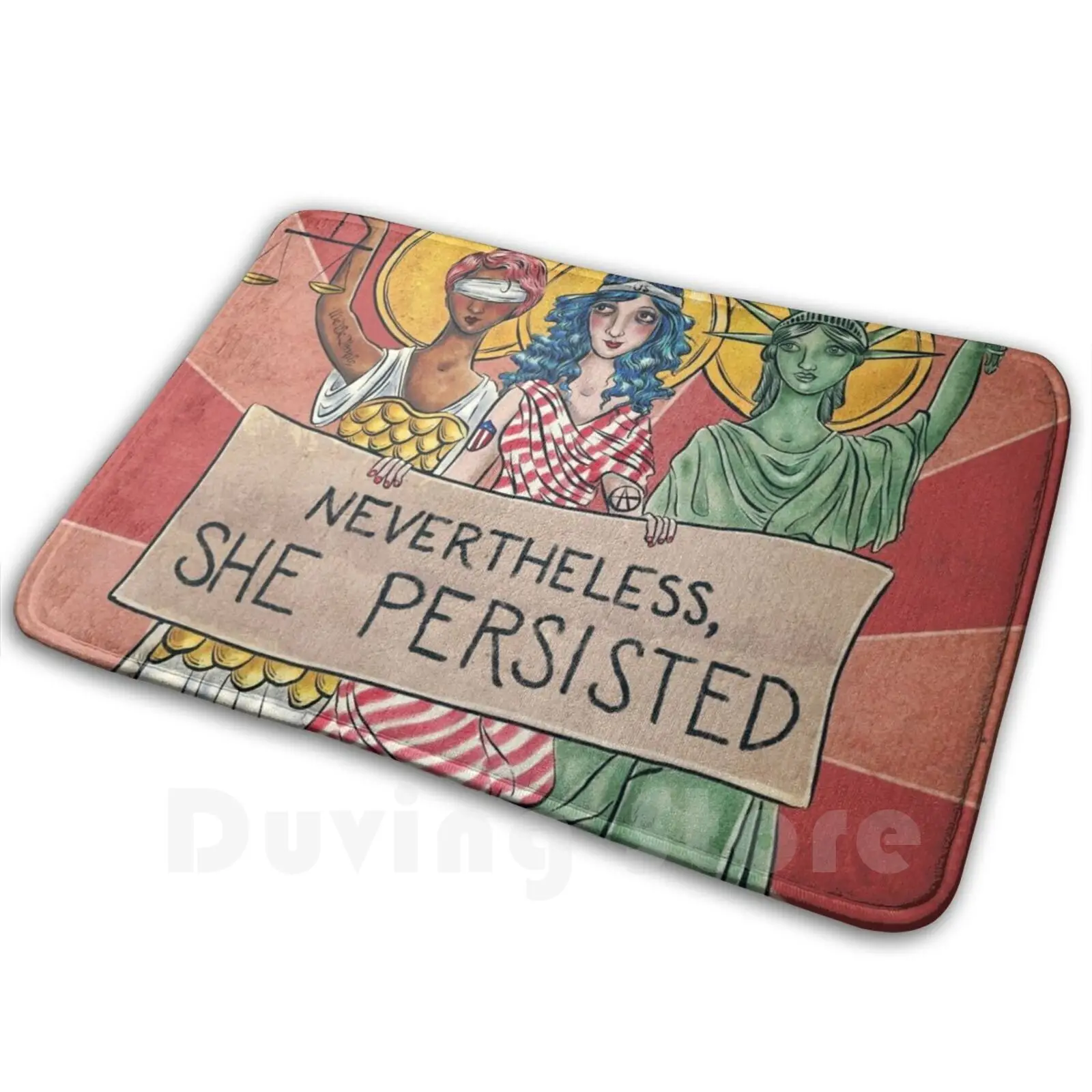 Nevertheless , She Persisted Carpet Mat Rug Cushion Soft Non-Slip Not My President Nevertheless She Persisted Feminism