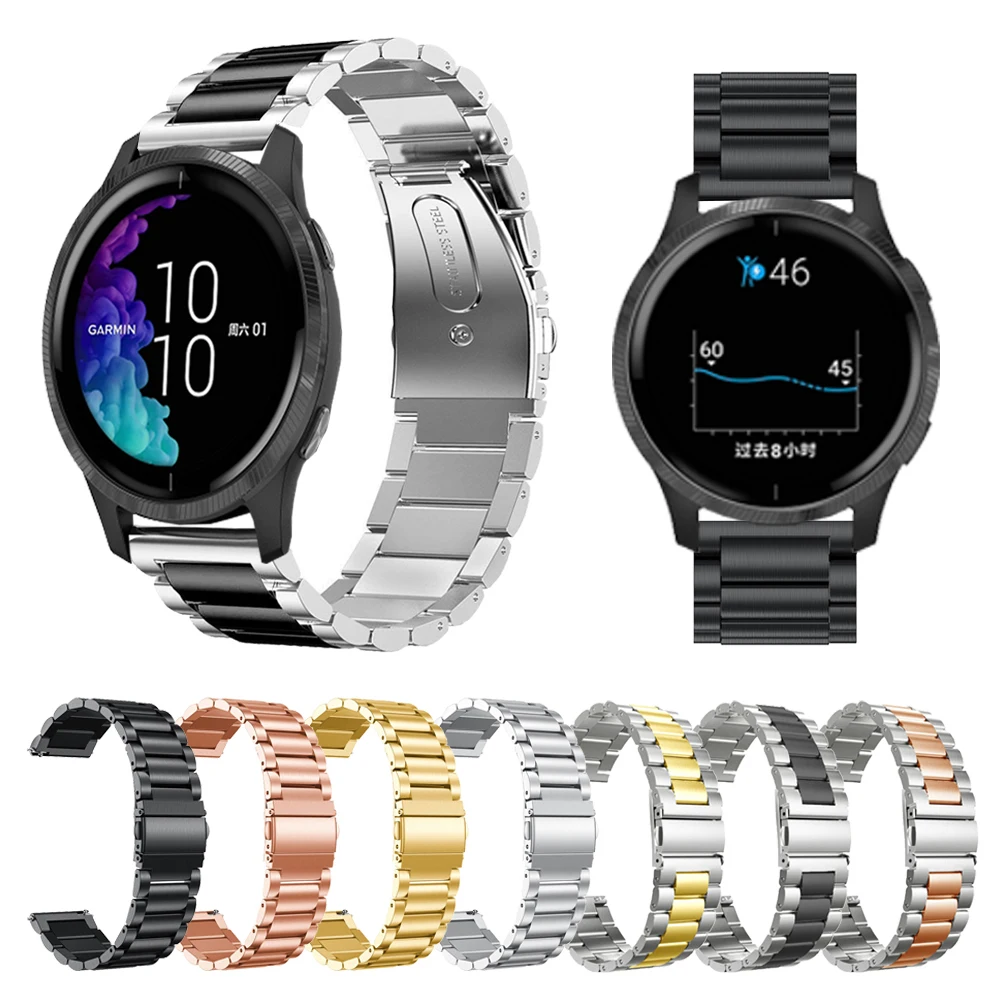 

Металлический ремешок для наручных часов Garmin CAME GarminMove 3 GarminActive S Vivoactive 4 4S ремешок браслет из нержавеющей стали 18 мм 20 мм 22 мм