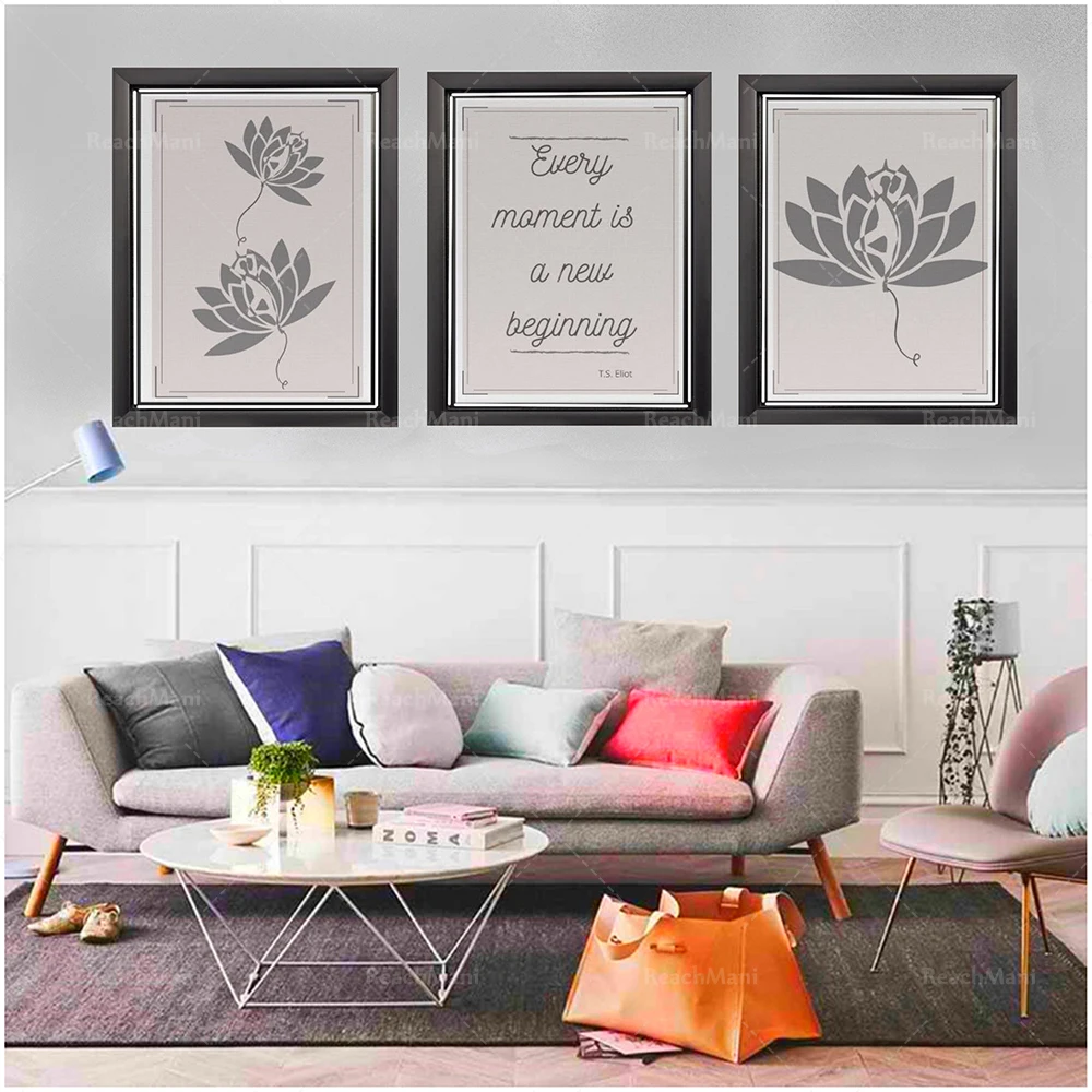 Inspirierende Poster, LOTUM FLOWER, Kunstdrucke, nordische Wohnkultur-Poster