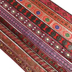 3 Yards Red Vintage Etnico Del Ricamo Del Nastro Del Merletto Boho Lace Trim Vestiti FAI DA TE Accessori del Sacchetto di Tessuto Ricamato