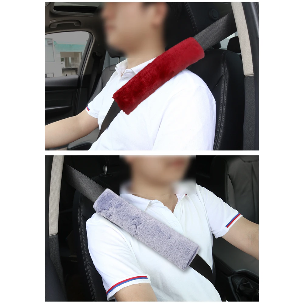 

Car-styling 2Pcs/set Car Seatbelt Comfortable Driving Soft Plush Shoulder Pad Seat Belt Cover