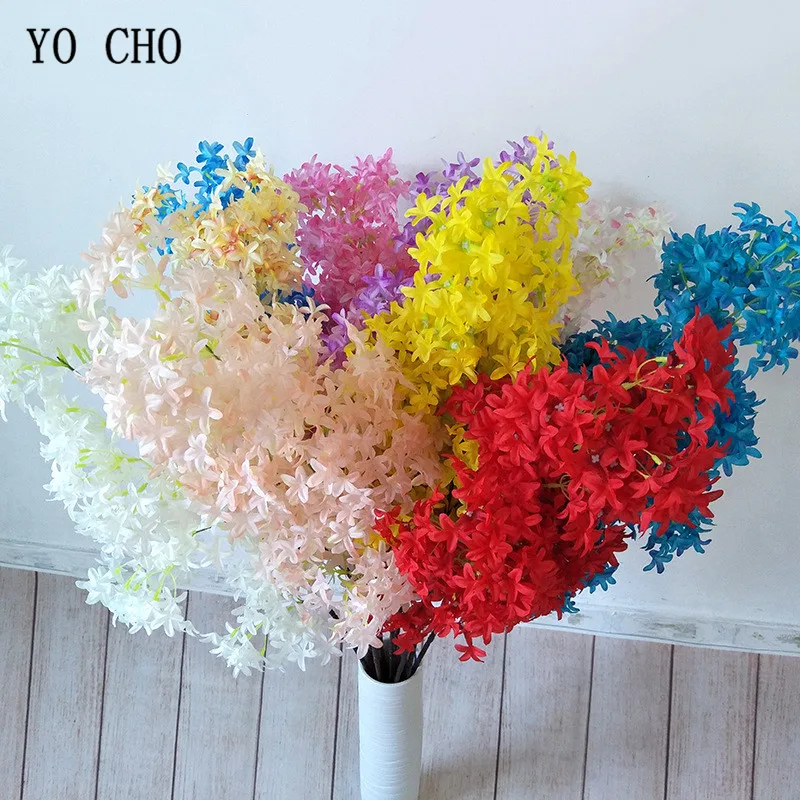 Flores de cerezo falsas, rama de seda Artificial, árbol de Sakura para evento, boda, camino, telón de fondo de plomo, decoración de escenario, Flores de imitación