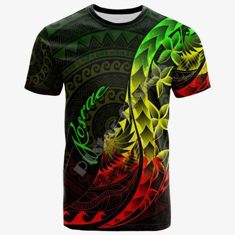 Kosrae Men's Women's 3D Digital Printing Short Sleeve T-shirt Round Neck T-shirt Couple Hot-selling Polyester Material 2021