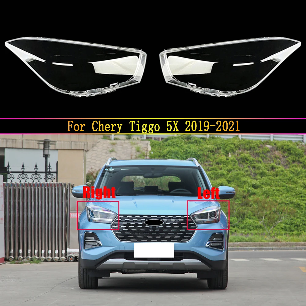 

Car Front Headlight Cover For Chery Tiggo 5X 2019 2020 2021 Hadlamps Transparent Lampshades Lamp Light Lens Glass Shell