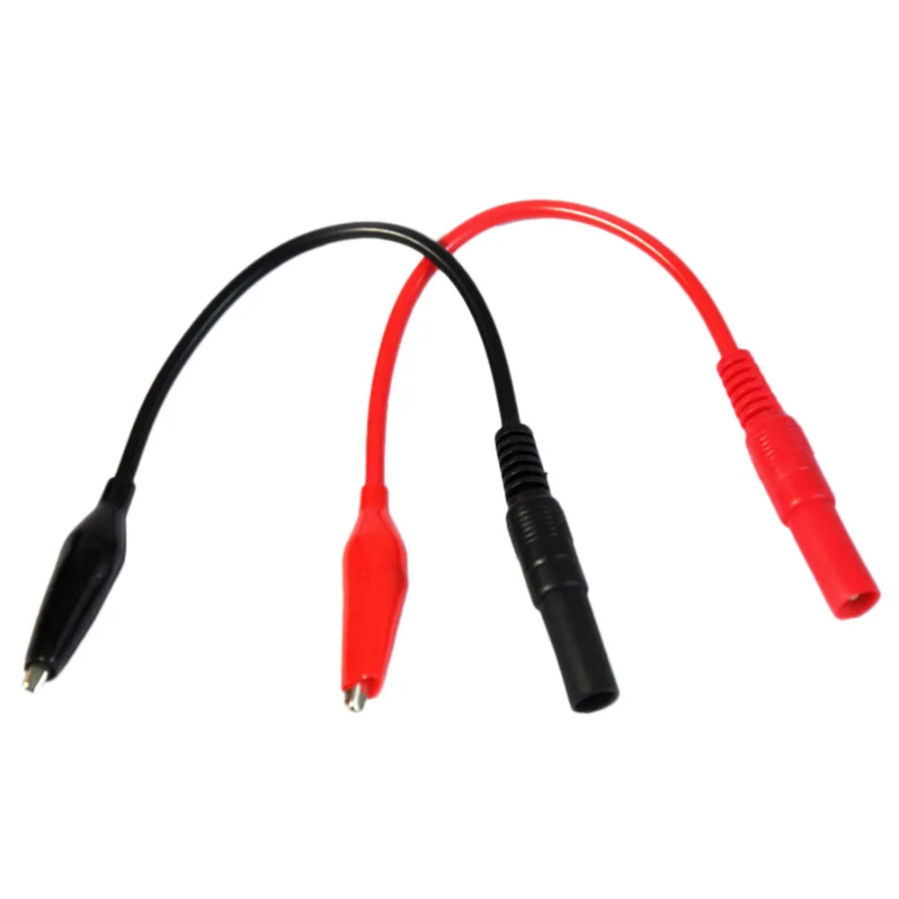 2pcs MultiMeter Test Lead & Alligator Crocodile Clip Electrical Clamp For Meter Testing Probe Red+Black