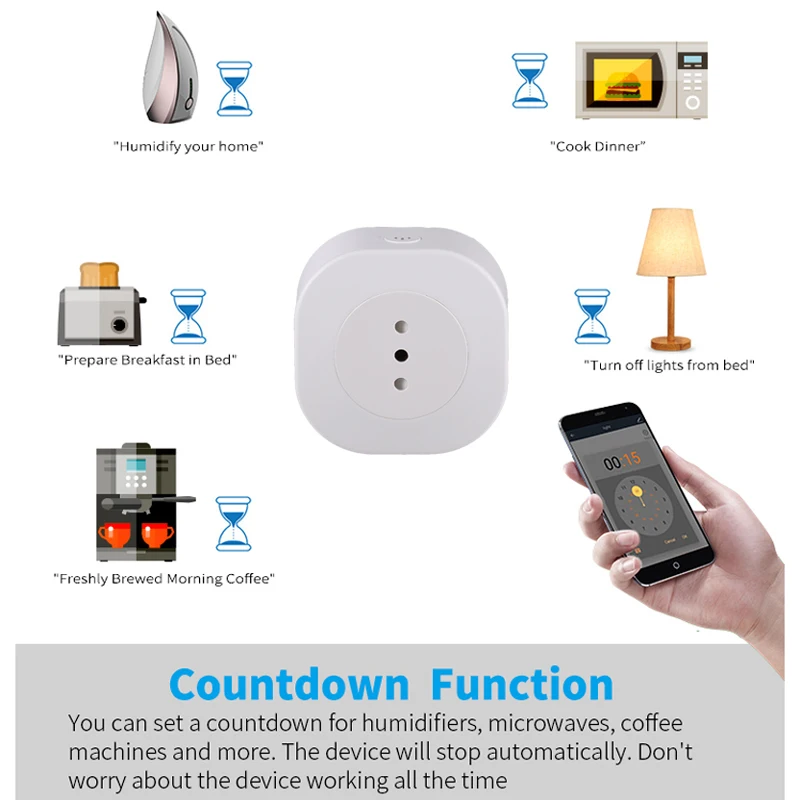 Wifi Smart Plug 16A Italy Chile Socket Power With Timer USB Charger Tuya SmartLife APP Voice Control Works For Google Home Alexa