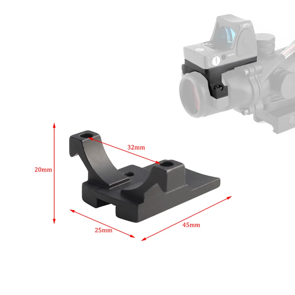 

Hunting Accessories Airsoft RMR Red Dot Mount Base Adapter for ACOG 4x32 3.5x 5x Red Green Fiber Optics Scope