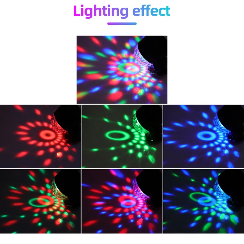 Portable Sound Activated Party Lights Battery Powered/USB Plug in Strobe Stage Par Light for Car Room Dance Parties Xmas Wedding