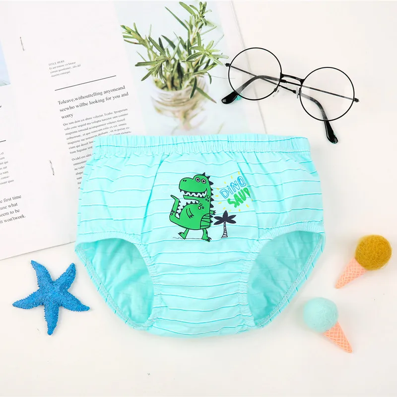 5 Pcs/Lot Boy Underwear Soft Cotton Briefs For Boys Dinosaur Cartoon Children Panties Breathable Kids Underpants Briefs Age 2-14