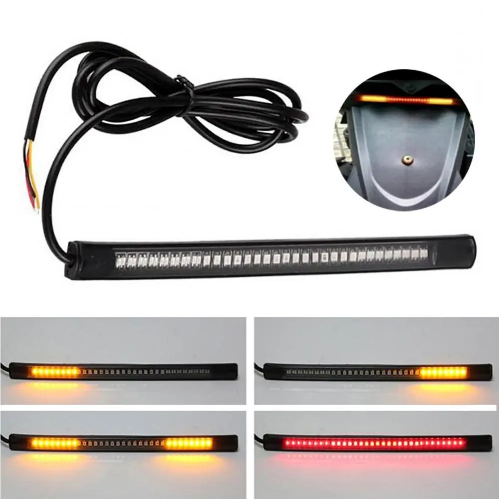 Flexible 48 LED 2835 3014 SMD Motorcycle Light Strip Turn Signal Brake Lamp