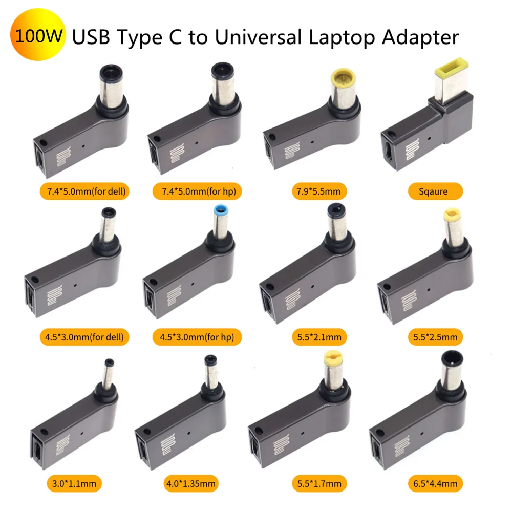 

100 Вт USB-адаптер для быстрой зарядки типа C, универсальный разъем USB C для зарядного устройства для ноутбука Dell Asus Hp Acer Lenovo