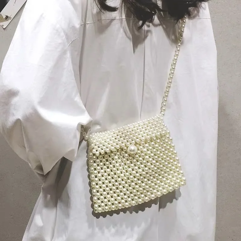 Sac à main en perles de perles pour femmes, mini pochette de soirée de luxe, à bandoulière, nouvelle collection 2023