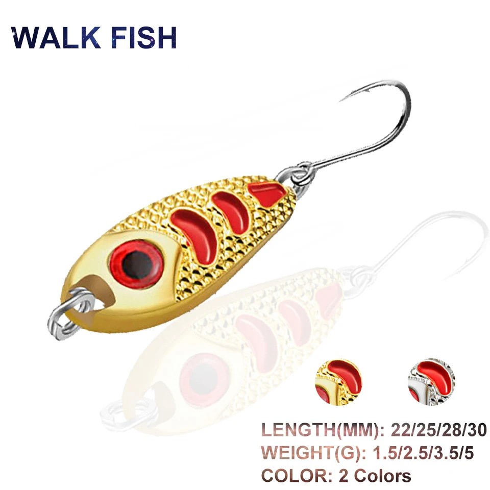 WALK FISH 1.5/2.5/3.5/5g Spoon Fishing Lure Metal Sequins Bait Pike Carp Fishing Winter Ice Fishing Bait Freshwater Fishing Tool