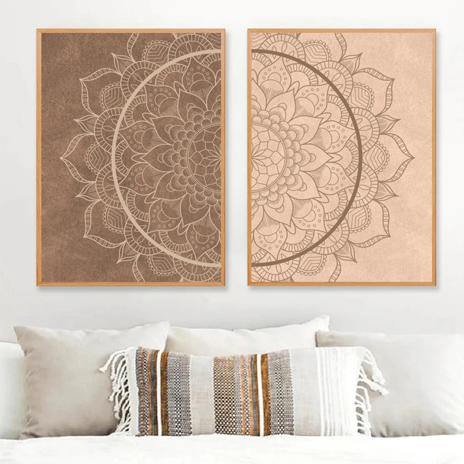 

Minimalism Modern Mandala Flower Bohemian Retro Nostalgic Canvas Painting Poster Wall Art Gift Prints Interior Home Decoration