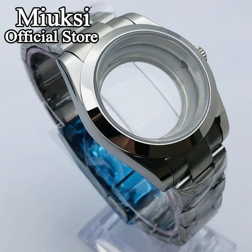 Miuksi 36mm/40mm sapphire glass silver case fit NH35 NH36 ETA2824 2836 Seagull ST2130 DG2813 3804 Miyota 8205 8215 821A movement