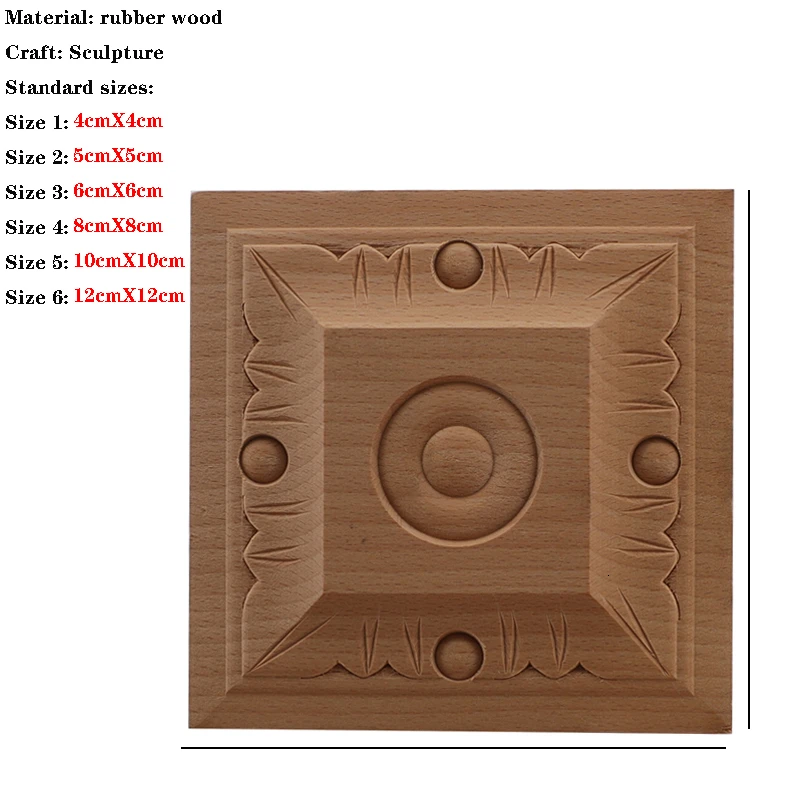 RUNBAZEF European Decal Square Solid Round Door Heart Flower Furniture Decoration Accessories Carved