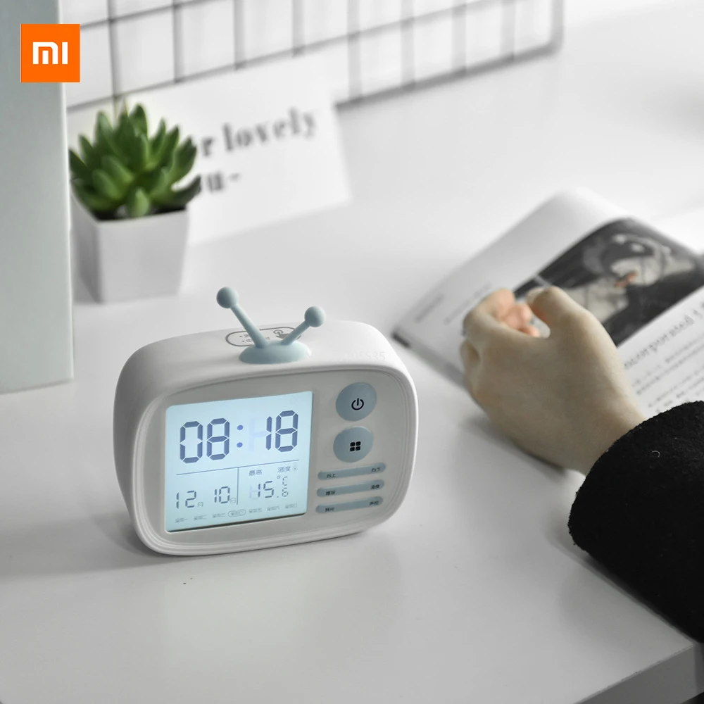 Xiaomi Youpin Creative alarm clock TV small alarm clock cute student alarm clock silicone material smart bedside clock