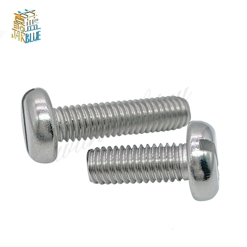 10/50pcs M1.6 M2 M2.5 M3 M4 M5 M6 304 A2-70 stainless steel GB67 Metric Threaded Slotted Pan Head Round Head Machine Screw Bolt