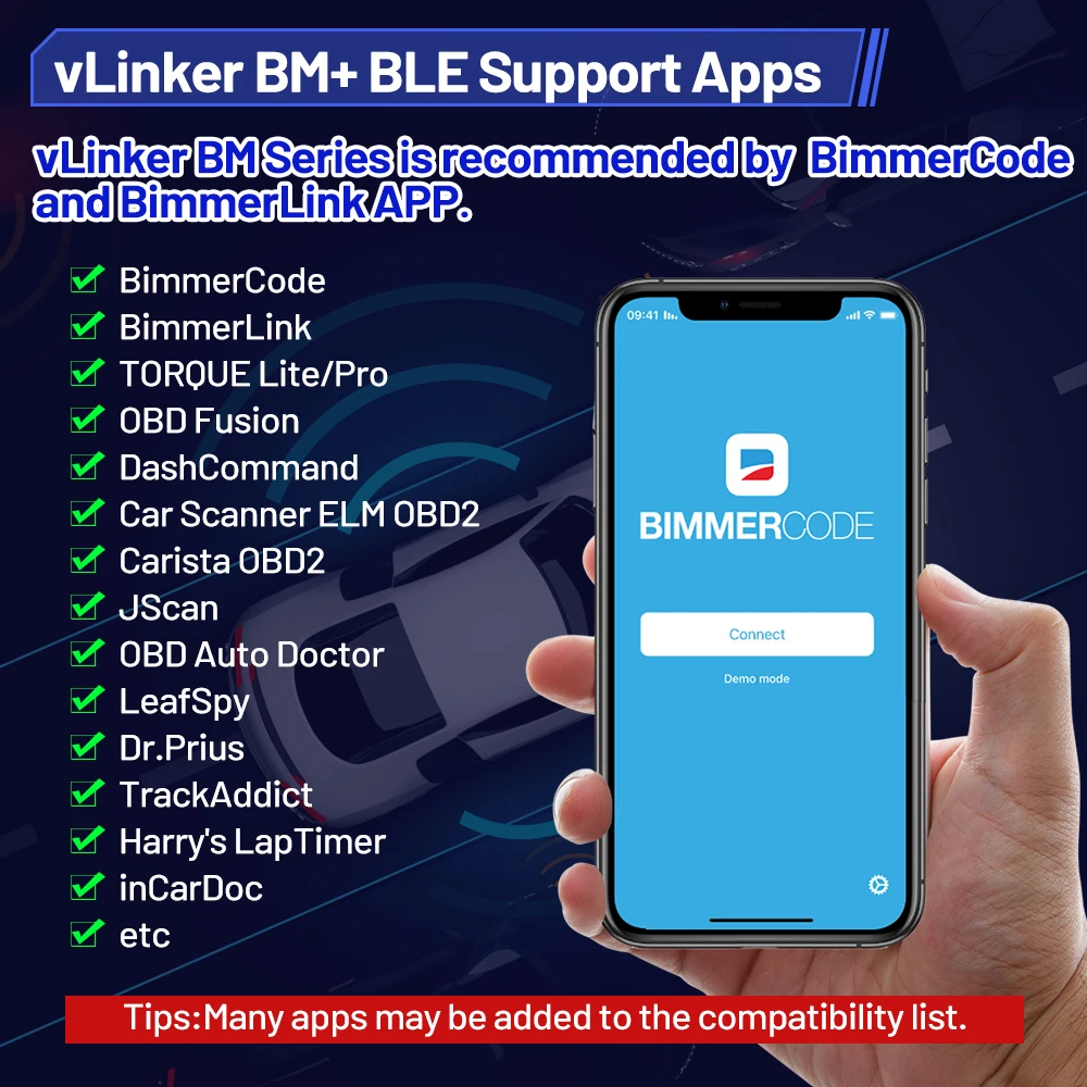 Vgate vLinker BM ELM327 V2.2 OBD2 Scanner Bluetooth-Compatible 4.0 Car Diagnostic Auto Tool Bimmercode PK ELM 327 For BMW