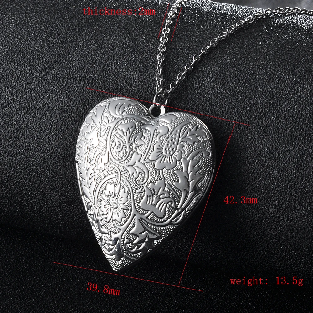 Lover Gift Photo Frames Can Open Locket Necklaces Heart Pendant Necklace Jewelry For Women Girlfriend Gift