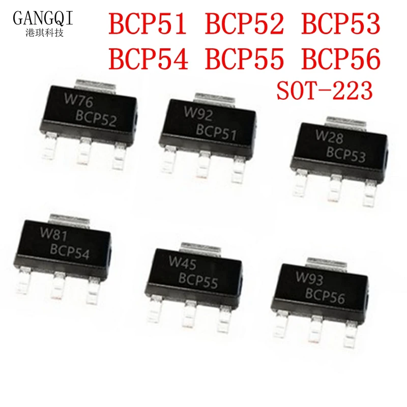 10pcs/Lot BCP51 BCP52 BCP53 BCP54 BCP55 BCP56 SOT223 Power Transistor New