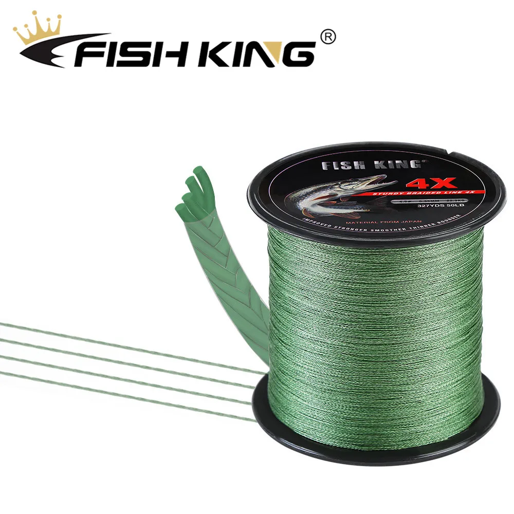 FISH KING 300M/500M pleciony drut polietylenowa żyłka wędkarska pleciona 0.4 #-6.0 #0.10mm-0.40mm 8-60LB 4 nici PE wielowłóknowa linka wędkarska — zdjęcie 6