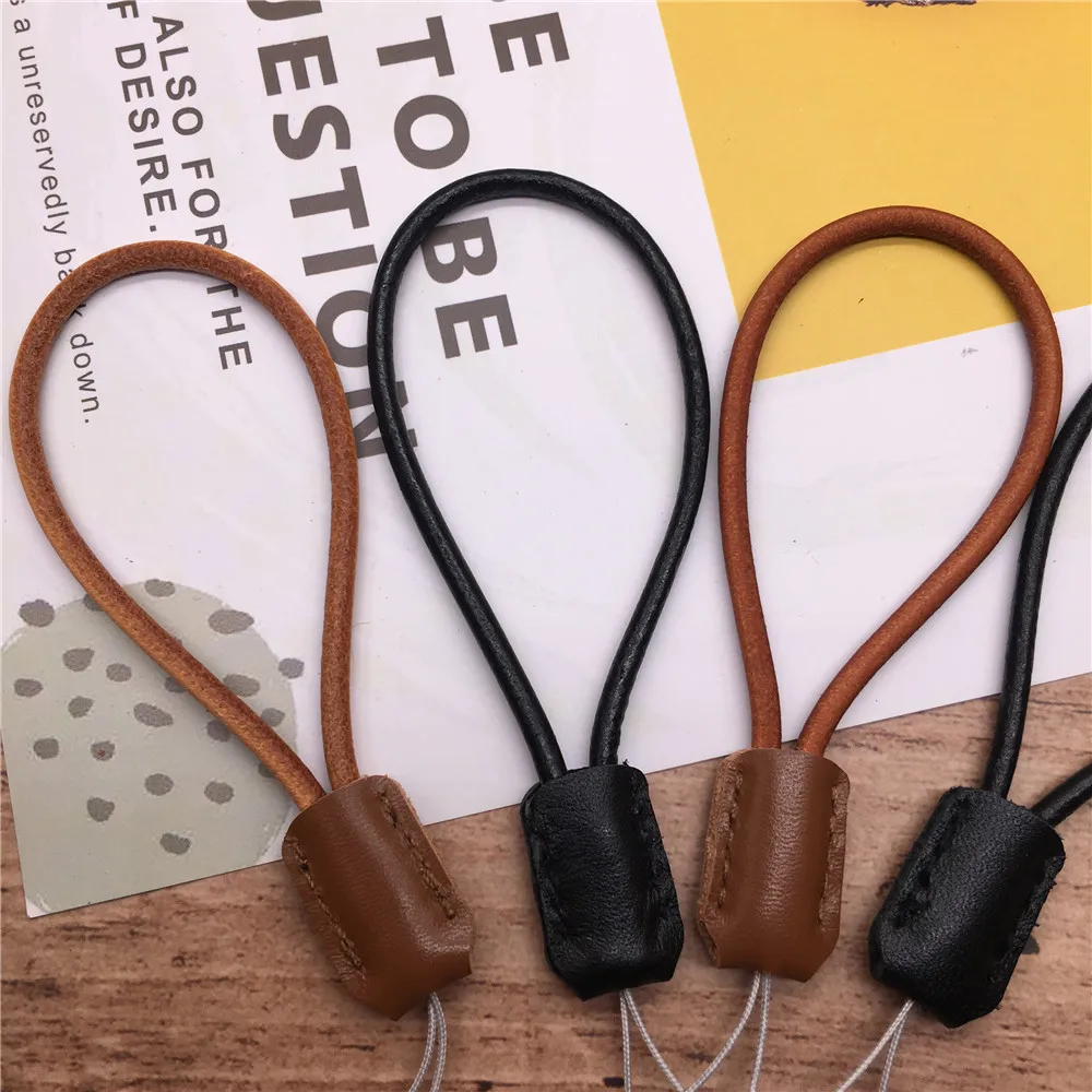 Skórzana smycz ręcznie smycz krótki uchwyt smycz pasek do telefonu komórkowego na pamięć USB brelok uchwyt na identyfikator DIY ozdobny pasek