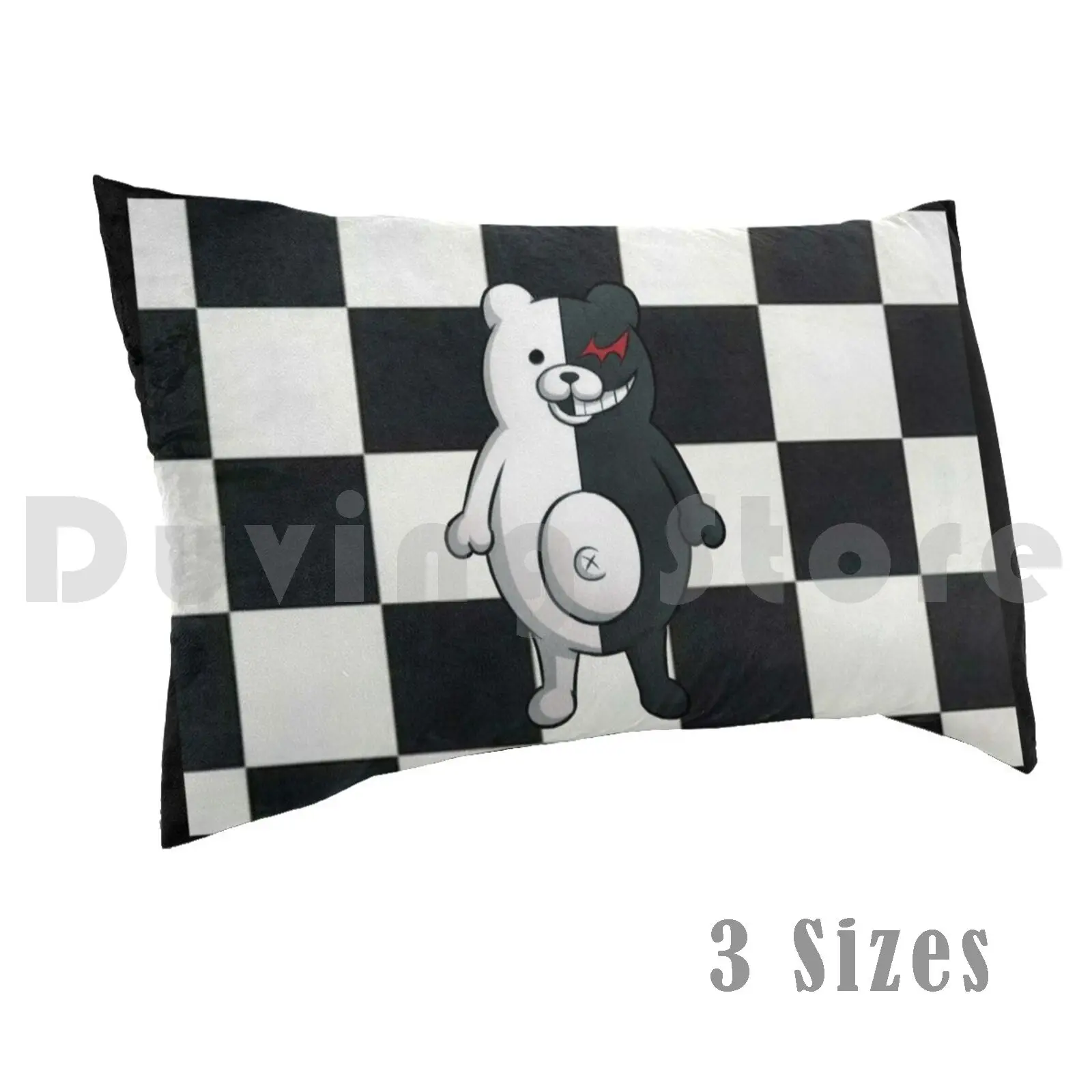 Danganronpa Monokuma Pillow Case DIY 50*70 Black And White Checkered Black And White Check Board Checkered