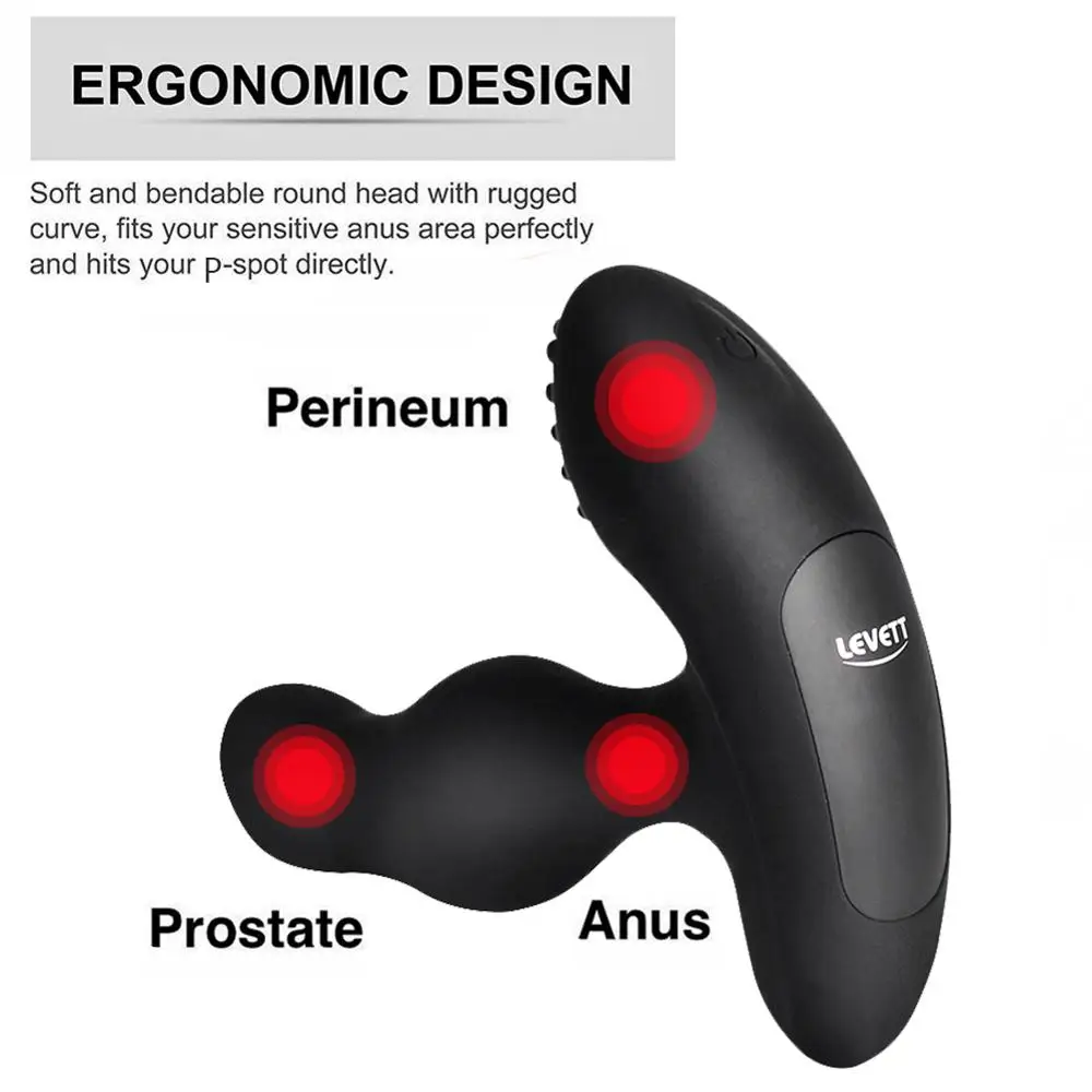 LEVETT Male Prostate Massager Vibrator For Men Women Vibrating Anal Plug Adult Sex Toys Wireless Prostate Toy Butt Plug Vibrator