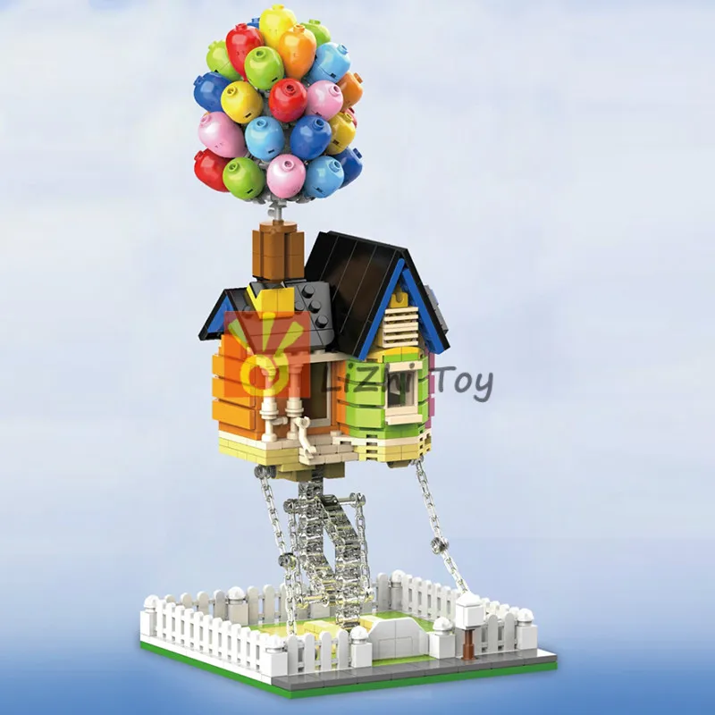 Blocos de construção Flying Balloon House, Suspensão DIY, Tijolos Tensegrity, Compatível com Assembles Ornaments, MOC 7025, 603pcs