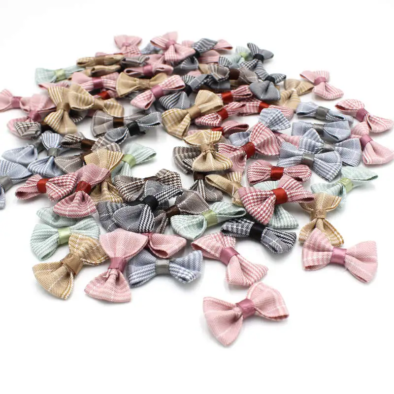 30pcs/bag Solid Ribbon Cloth Bow For Wedding Party Evening Decoration Handmamde Sewing Bow Ties Accessories