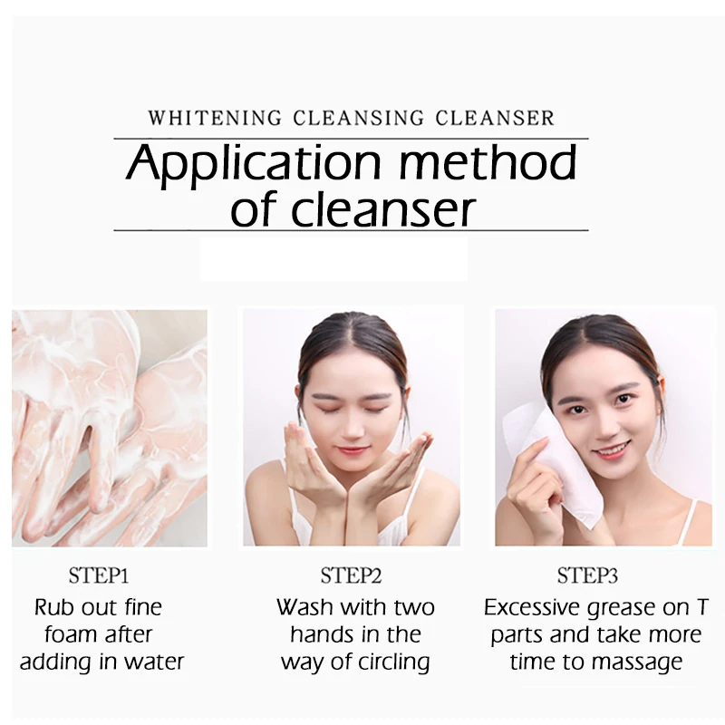 VEZE Nicotinamide Amino Acid Face Cleanser Brightening Hydrating Oil Control Blackhead Remover Nourishing Skin Care