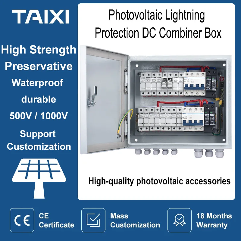 solar fotovoltaico pv combinador caixa com dc mcb spd fusivel protecao contra raios ferro caixa a prova impermeavel agua dc500v 1000v 01