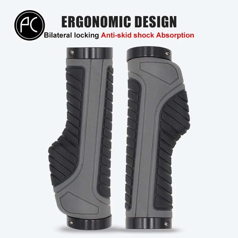 PCycling Bicycle Handlebar Grips with Ergonomic Gel Cushioning, Dual-Side Locking Mechanism for Secure Fit, Shock-Absorbing