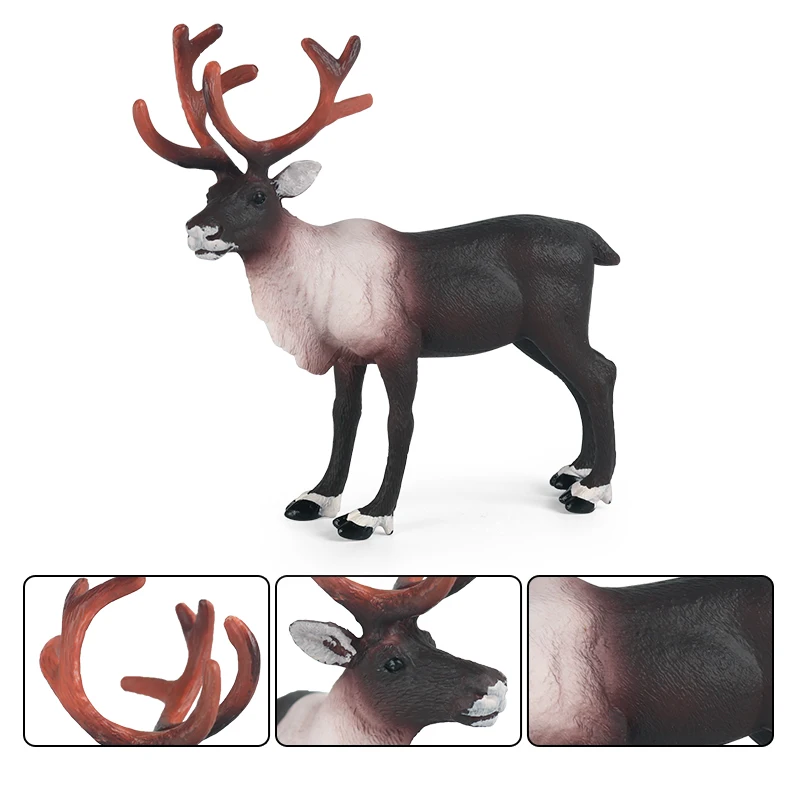 Oenux Wald Hirsch Tiere Simulation Wild White-Tailed Elch Action-figuren Elch Figuren Modell Dekoration Spielzeug Kinder Weihnachten Geschenk – Detail 14