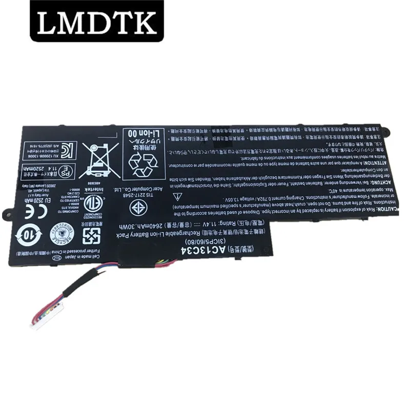 LMDTK New Laptop Battery For Acer Aspire V5-122P V5-132 E3-111 E3-112 ES1-111M MS237 KT.00303.005 AC13C34