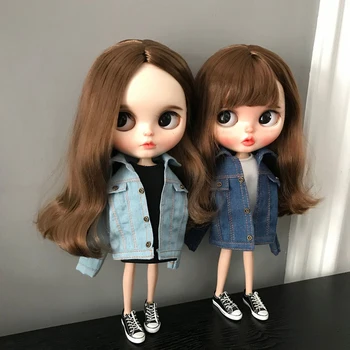 Blythe 의류 패션 데님 의류 및 데님 재킷, Blythe OB24 Azone 1/6 인형 액세서리, 1 개