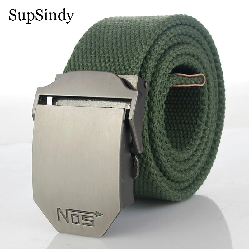 SupSindy Mode Hommes Toile Ceinture De Luxe Boucle En Métal Jeans Ceintures pour Hommes Ceinture Armée Militaire Tactique Ceintures Mâle Sangle Noir