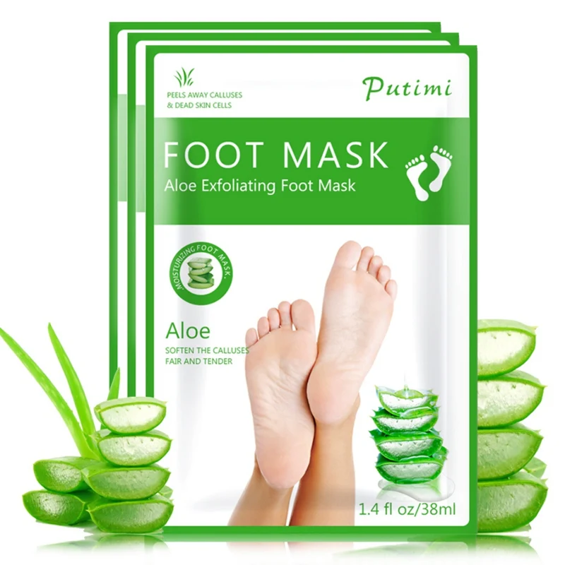 Aloe Foot Mask foot feet  Peel Exfoliating Foot Mask Baby Feet Mask Renewal Ultra Soft Skin foot mask d1