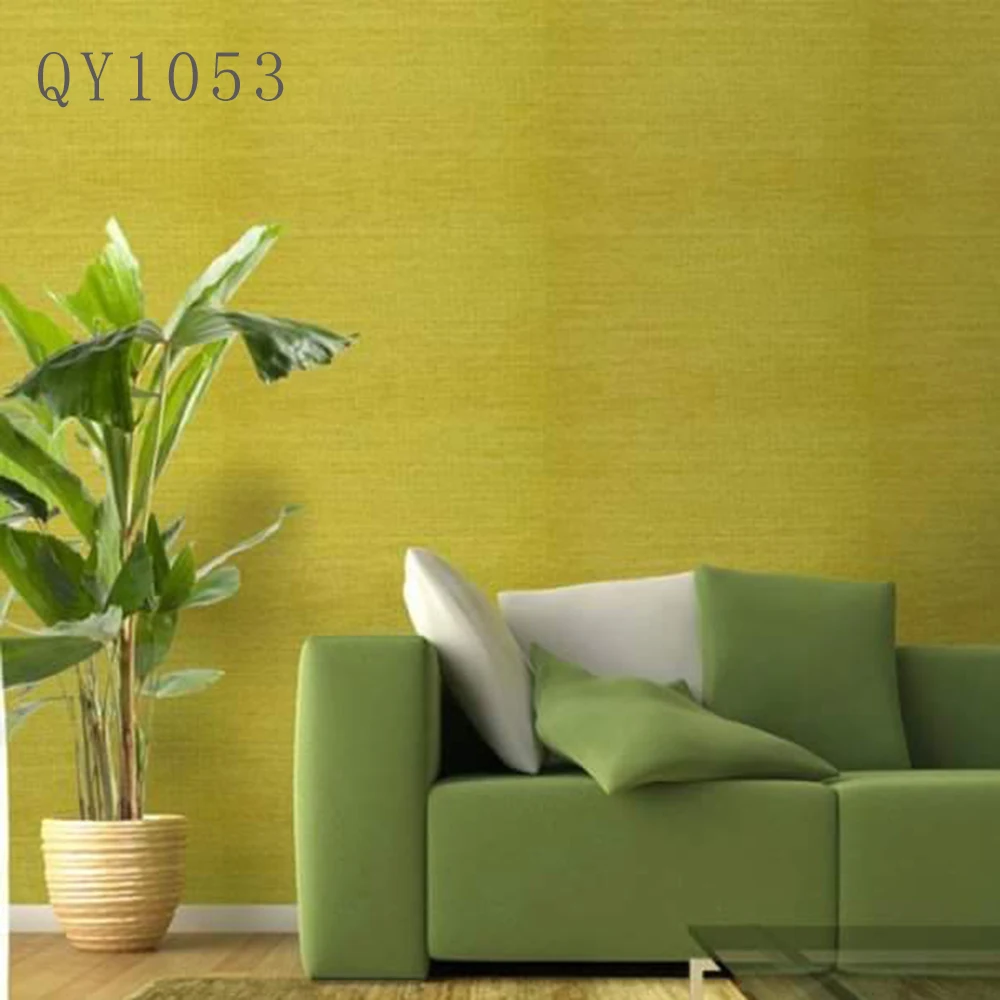 MYWIND Modern Textured Wallpaper Lemon Yellow Bright Color Sisal Grasscloth Wall Paper For Home Decor