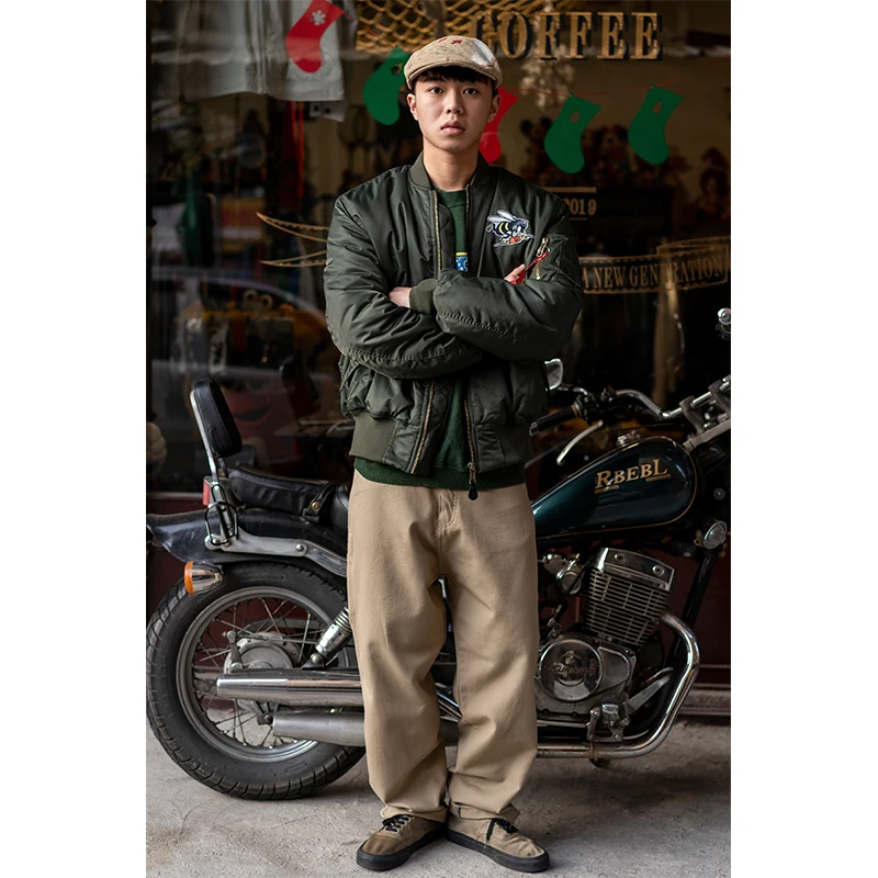 2023 WW2 USAFA Bumble Bees Patched Military Winter Bomber Jacket Men Pilot Flight Jackets Coats Warm