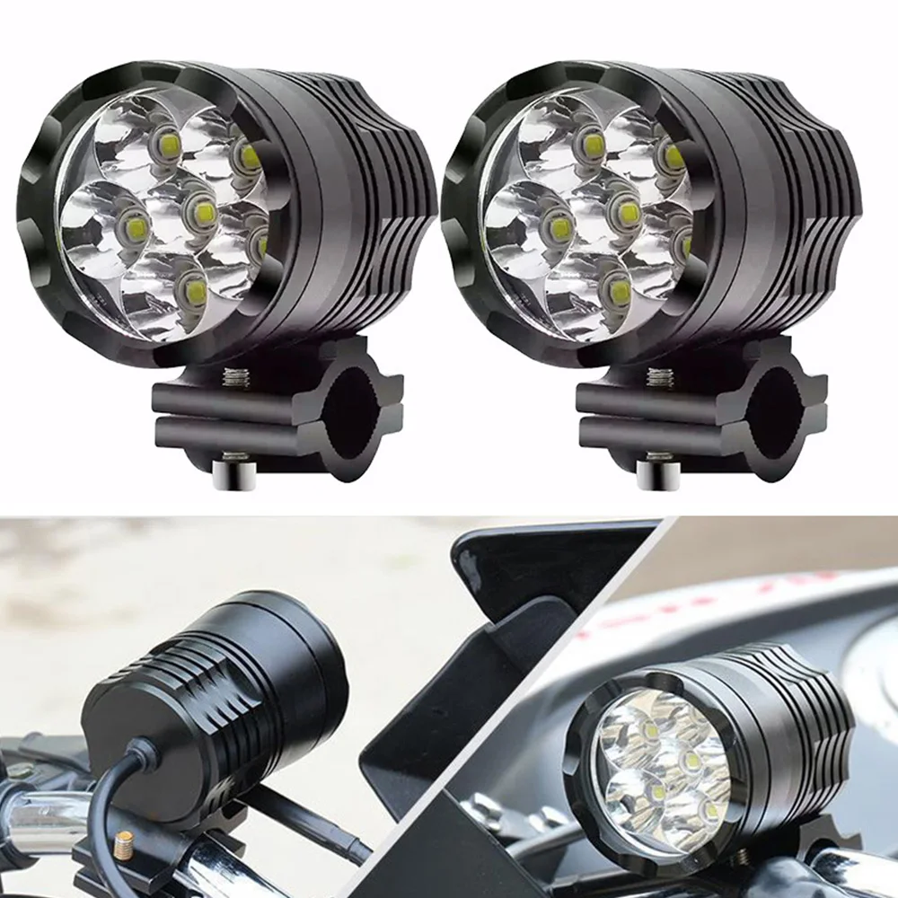 

2Pcs 60W 12V Motorcycle LED Auxiliary Light Driving Spot Head Lamp Fog Light Motor Accessories 6000K White