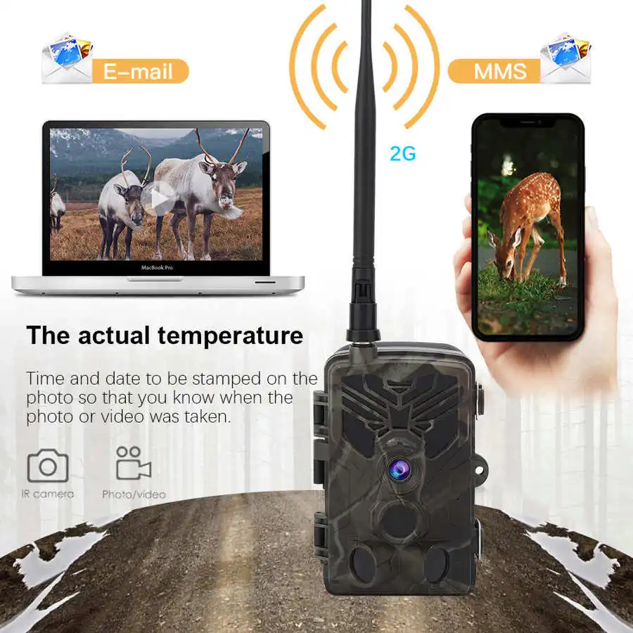Trail Hunting Camera Photo SMS MMS SMTP control 50MP 4K Wireless Cellular Mobile Night Vision Wildlife Hunting Camera HC810M