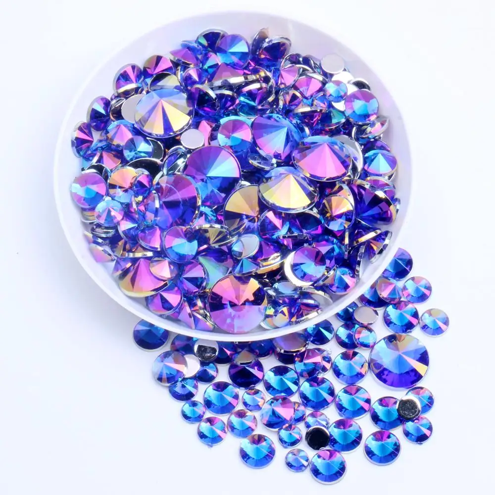 Acrylic Rhinestones Flatback Pointed 5000pcs 6mm Many AB Colors Imitation Glue On Beads For Crafts Garments Accessories