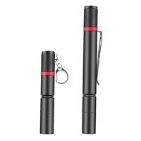 Bright Keychain Flashlight Pen Flashlight Pocket Torch Camping Fishing Super Mini LED Pen Clip Check Light AAA Battery Free Ship