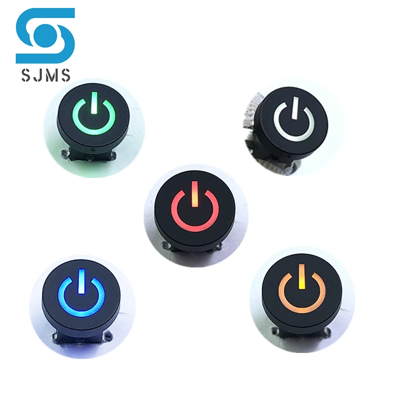 SJMS 5Pcs 6*6*9.5mm 6PIN DIP Through Hole Micro Push Button Tactile Momentary With LED Switch Tact Push Indication  Button mode