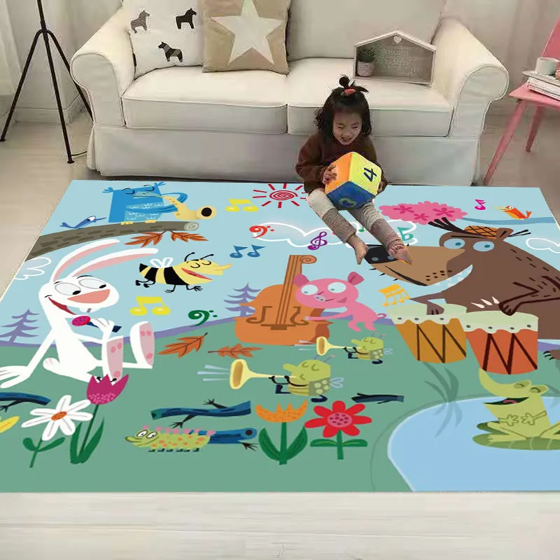 Animal Paradise Shaggy Anti-Skid Floor play Mats 3D Carpet Non-slip rug Dining Living Room Soft Kids Bedroom Mat Carpet